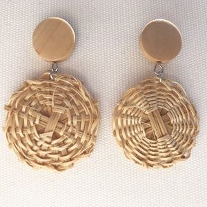 Wicker Circle Earrings- Style On The Spot